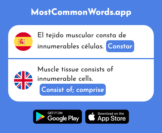 Constar - Consist of, comprise (La 2613 Palabra Más Común En English)