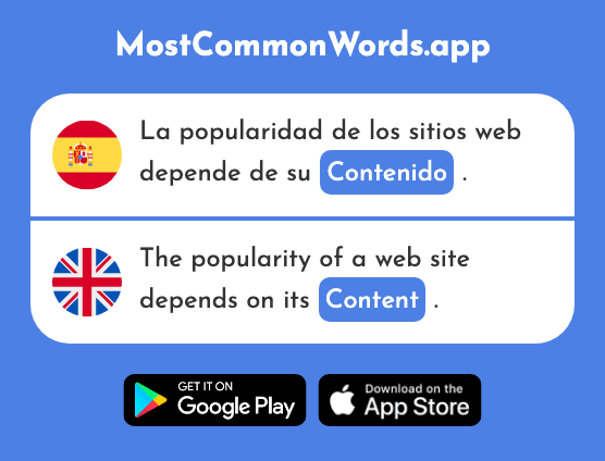 Contenido - Contents, content (La 962 Palabra Más Común En English)