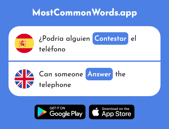 Contestar - Answer, reply (La 669 Palabra Más Común En English)