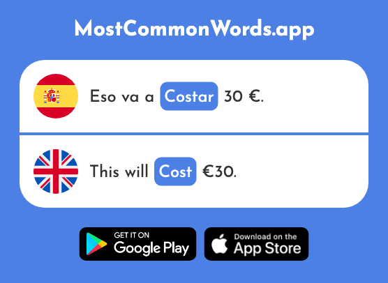 Costar - Cost, be hard (La 775 Palabra Más Común En English)