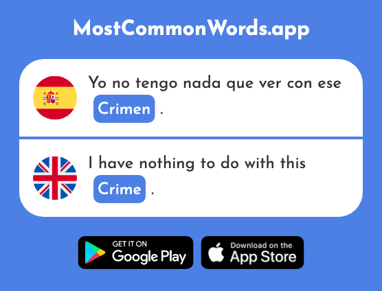 Crimen - Crime, murder (La 2048 Palabra Más Común En English)