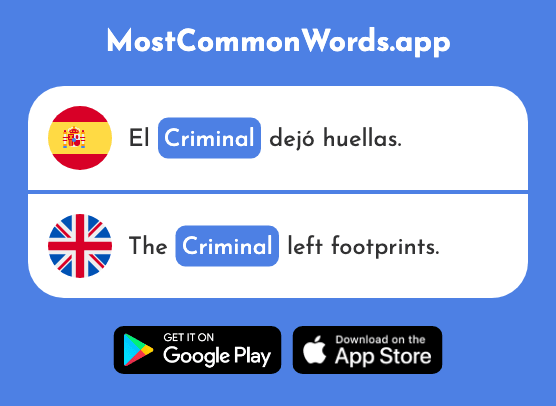 Criminal - Criminal (La 2884 Palabra Más Común En English)