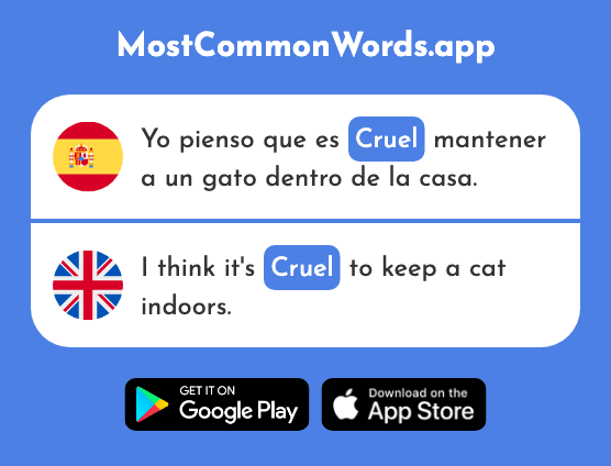 Cruel - Cruel, harsh (La 2930 Palabra Más Común En English)