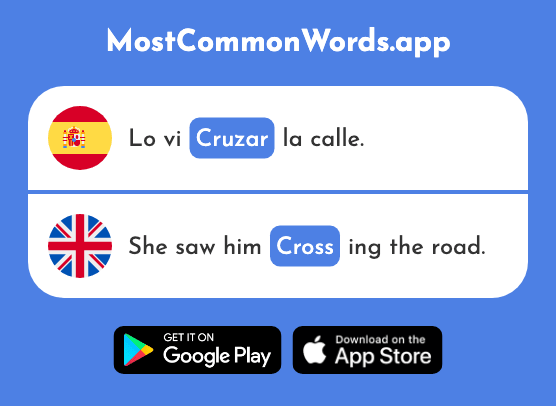 Cruzar - Cross (La 815 Palabra Más Común En English)