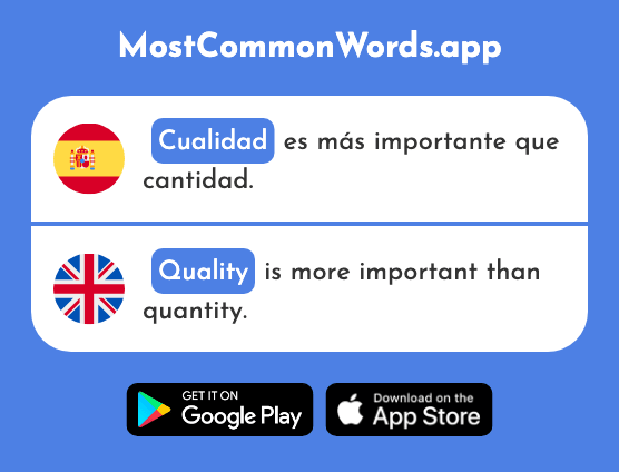 Cualidad - Quality, attribute (La 2893 Palabra Más Común En English)