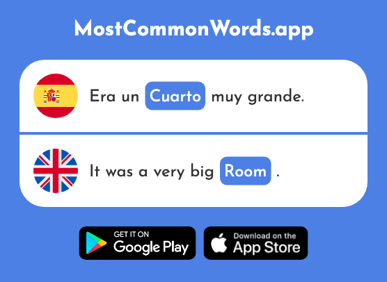 Cuarto - Room, chamber (La 653 Palabra Más Común En English)