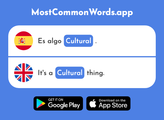 Cultural - Cultural (La 714 Palabra Más Común En English)