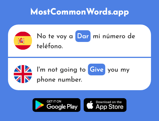 Dar - Give (La 42 Palabra Más Común En English)