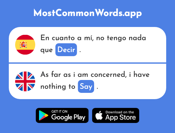 Decir - Tell, say (La 31 Palabra Más Común En English)