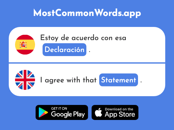 Declaración - Declaration, statement (La 1264 Palabra Más Común En English)