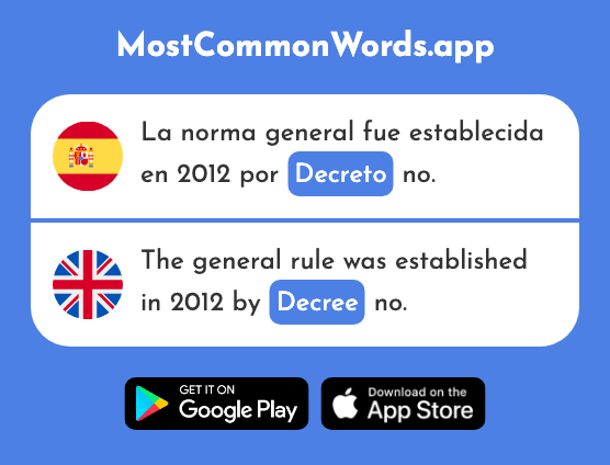 Decreto - Decree, order (La 2799 Palabra Más Común En English)