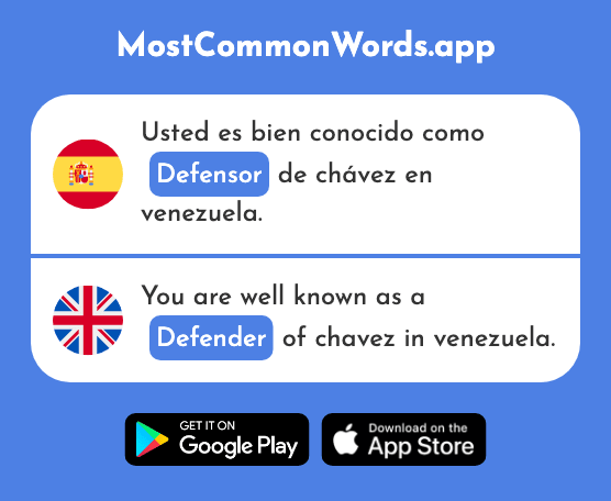 Defensor - Defender (La 2744 Palabra Más Común En English)