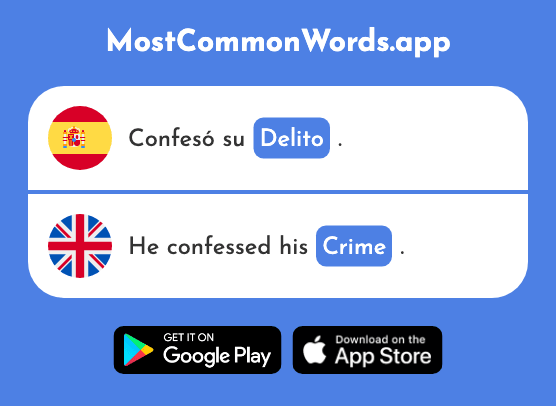 Delito - Crime, offense (La 1644 Palabra Más Común En English)
