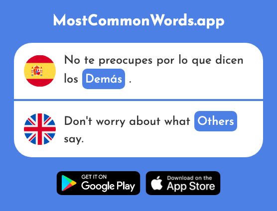 Demás - The rest, others (La 349 Palabra Más Común En English)