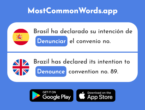 Denunciar - Denounce (La 1882 Palabra Más Común En English)