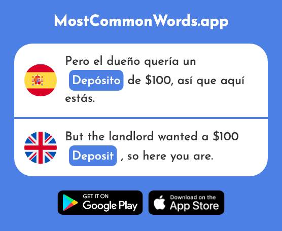 Depósito - Deposit, sediment (La 2478 Palabra Más Común En English)