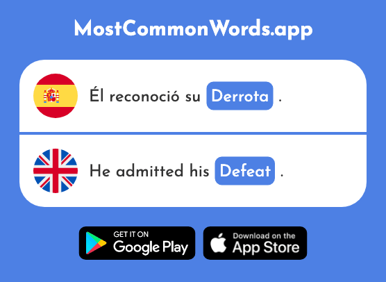 Derrota - Defeat, loss (La 2358 Palabra Más Común En English)