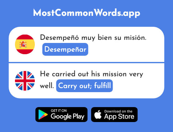 Desempeñar - Carry out, fulfill (La 2159 Palabra Más Común En English)