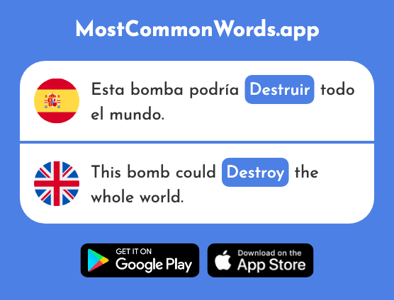 Destruir - Destroy, ruin (La 1283 Palabra Más Común En English)