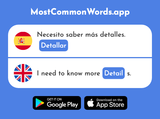 Detallar - Detail, itemize (La 2933 Palabra Más Común En English)