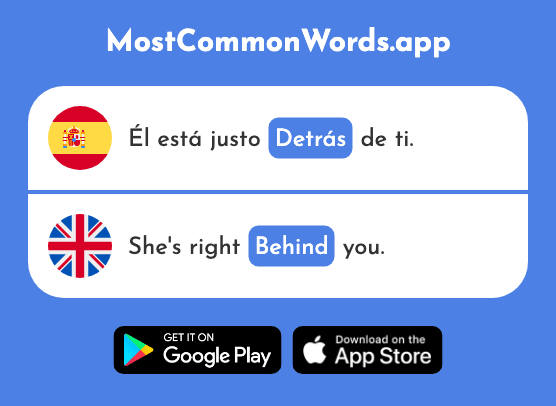 Detrás - Behind (La 2044 Palabra Más Común En English)