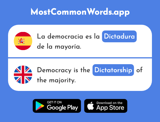 Dictadura - Dictatorship (La 2687 Palabra Más Común En English)