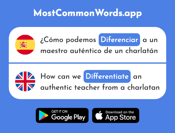 Diferenciar - Differentiate, distinguish (La 2563 Palabra Más Común En English)
