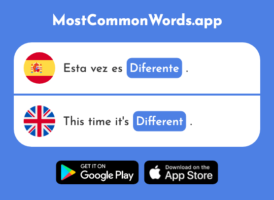 Diferente - Different, separate (La 293 Palabra Más Común En English)