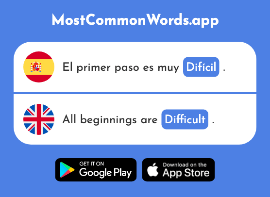 Difícil - Difficult, hard (La 374 Palabra Más Común En English)