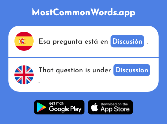 Discusión - Discussion, argument (La 1699 Palabra Más Común En English)