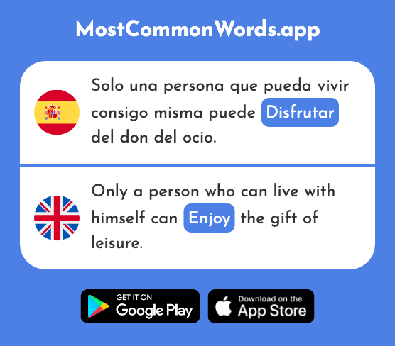 Disfrutar - Enjoy (La 939 Palabra Más Común En English)