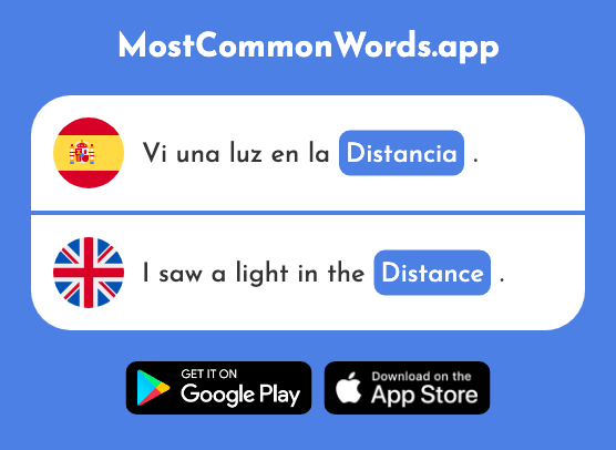 Distancia - Distance (La 944 Palabra Más Común En English)