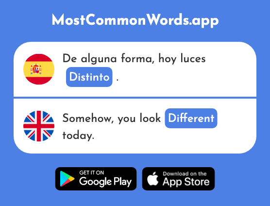 Distinto - Distinct, different (La 321 Palabra Más Común En English)