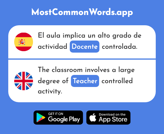 Docente - Teacher (La 2580 Palabra Más Común En English)