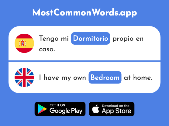 Dormitorio - Bedroom, dormitory (La 2276 Palabra Más Común En English)