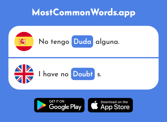 Duda - Doubt (La 541 Palabra Más Común En English)