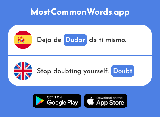 Dudar - Doubt (La 1500 Palabra Más Común En English)