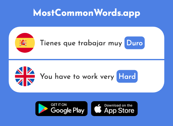Duro - Hard (La 741 Palabra Más Común En English)