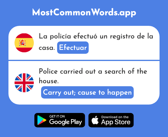 Efectuar - Carry out, cause to happen (La 2031 Palabra Más Común En English)