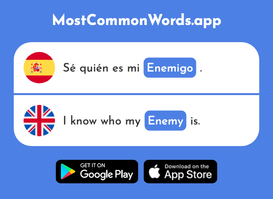Enemigo - Enemy (La 1066 Palabra Más Común En English)