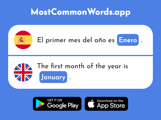 Enero - January (La 1173 Palabra Más Común En English)