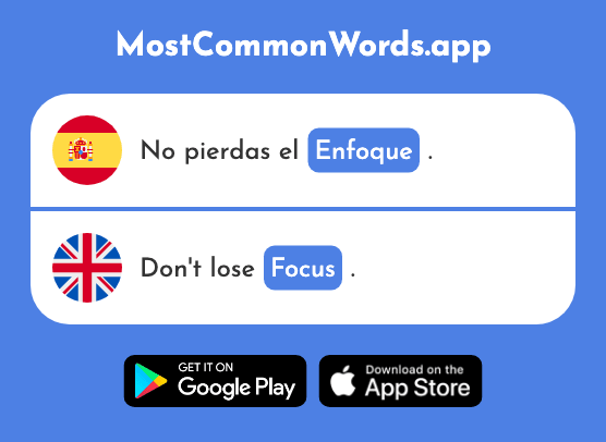Enfoque - Focus, approach (La 2788 Palabra Más Común En English)