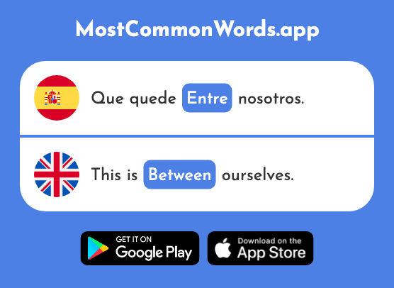 Entre - Between, among (La 63 Palabra Más Común En English)