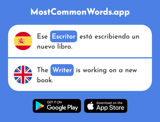 Escritor - Writer (La 864 Palabra Más Común En English)