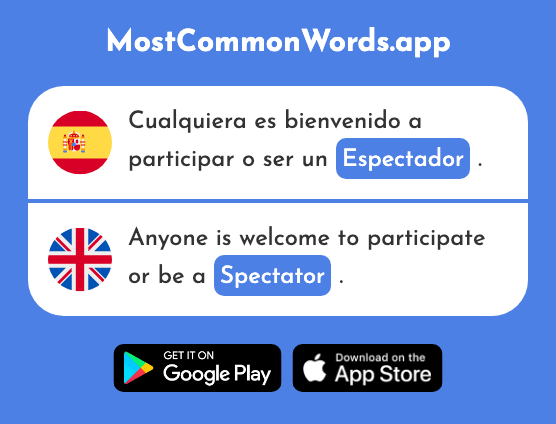 Espectador - Spectator, onlooker (La 2438 Palabra Más Común En English)