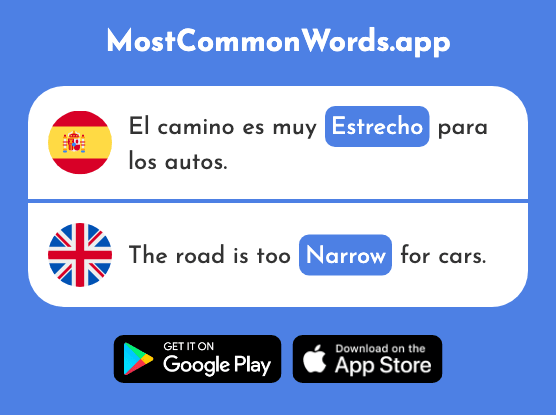 Estrecho - Narrow (La 2249 Palabra Más Común En English)