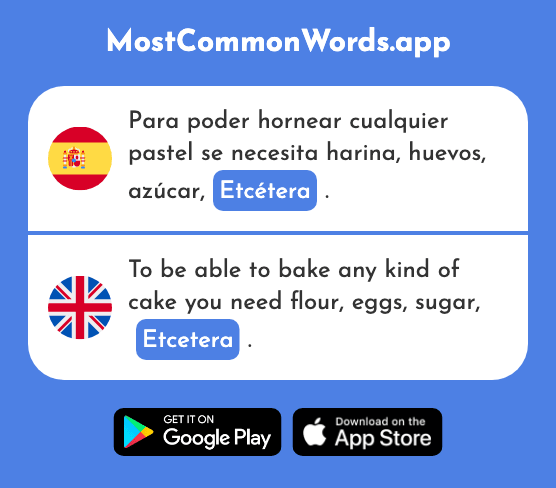 Etcétera - Etcetera (La 1624 Palabra Más Común En English)