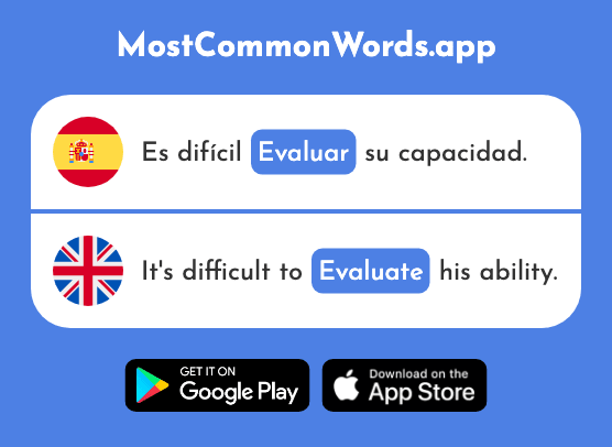 Evaluar - Evaluate, assess (La 2511 Palabra Más Común En English)