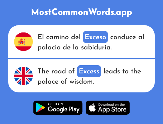 Exceso - Excess (La 2312 Palabra Más Común En English)