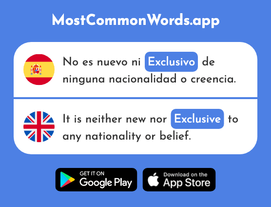 Exclusivo - Exclusive (La 2508 Palabra Más Común En English)
